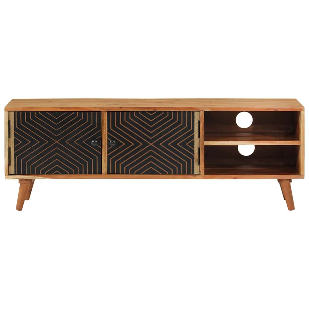 vidaXL Mueble de TV madera maciza de acacia 112x30x40 cm - Image 4