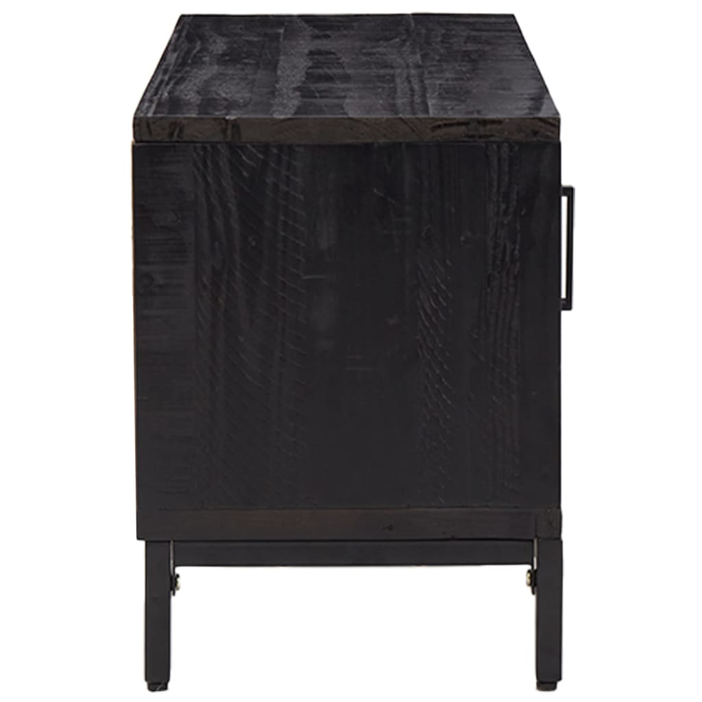 vidaXL Mueble para TV madera maciza de pino negro 110x35x48 cm - Image 5