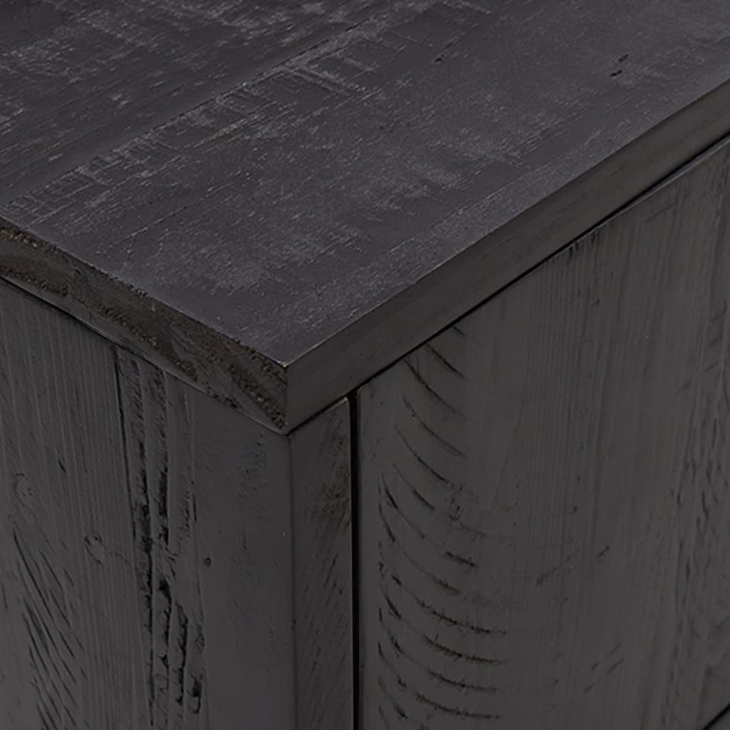 vidaXL Mueble para TV madera maciza de pino negro 110x35x48 cm - Image 6