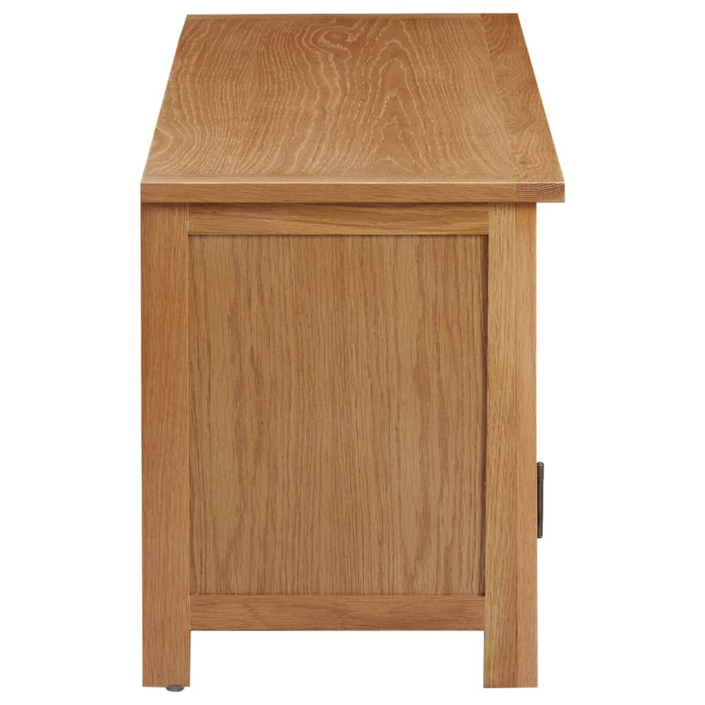 vidaXL Mueble para TV madera maciza de roble 110x35x44 cm - Image 4