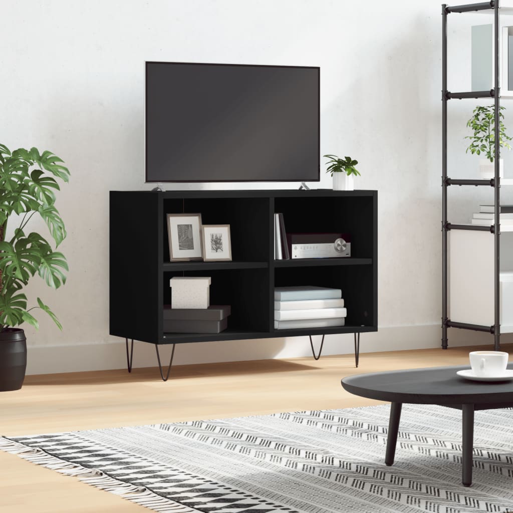vidaXL Mueble de TV madera de ingeniería negro 69,5x30x50 cm