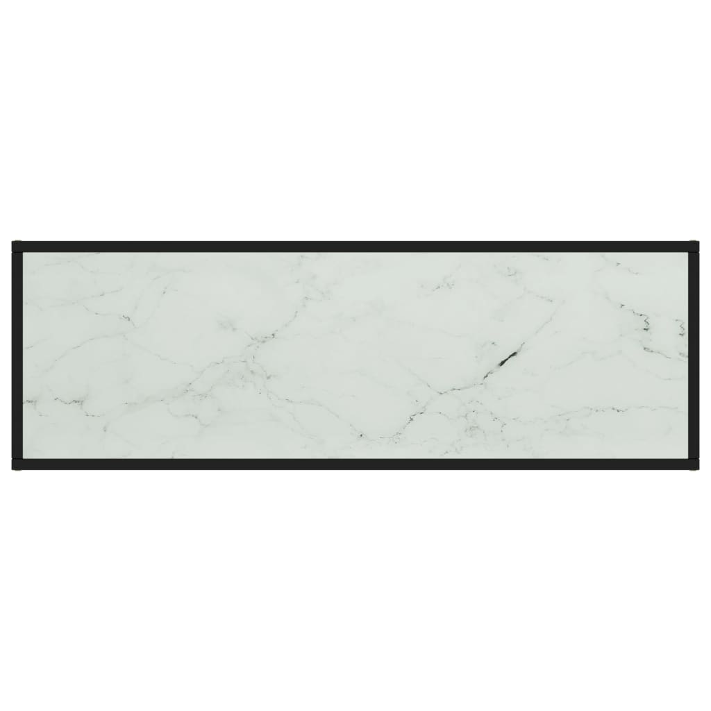 vidaXL Mueble para TV negro con vidrio de mármol blanco 120x40x40 cm - Image 4