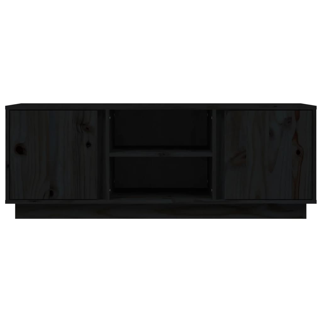 vidaXL Mueble de TV madera maciza de pino negro 110x35x40,5 cm - Image 6