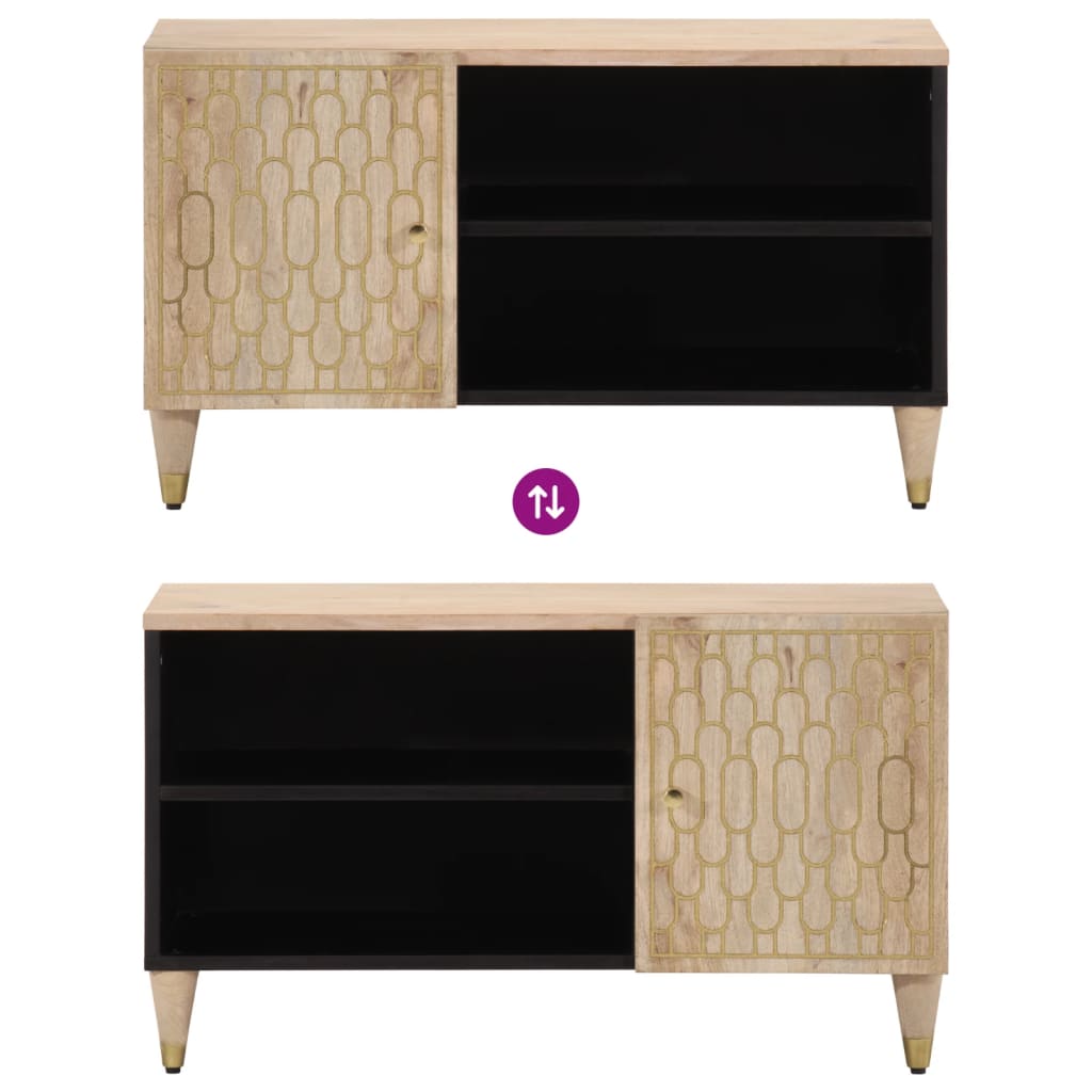 vidaXL Mueble de TV madera maciza de mango 80x31x46 cm - Image 6