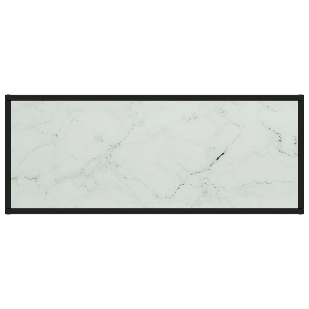 vidaXL Mueble para TV negro con vidrio de mármol blanco 100x40x40 cm - Image 4