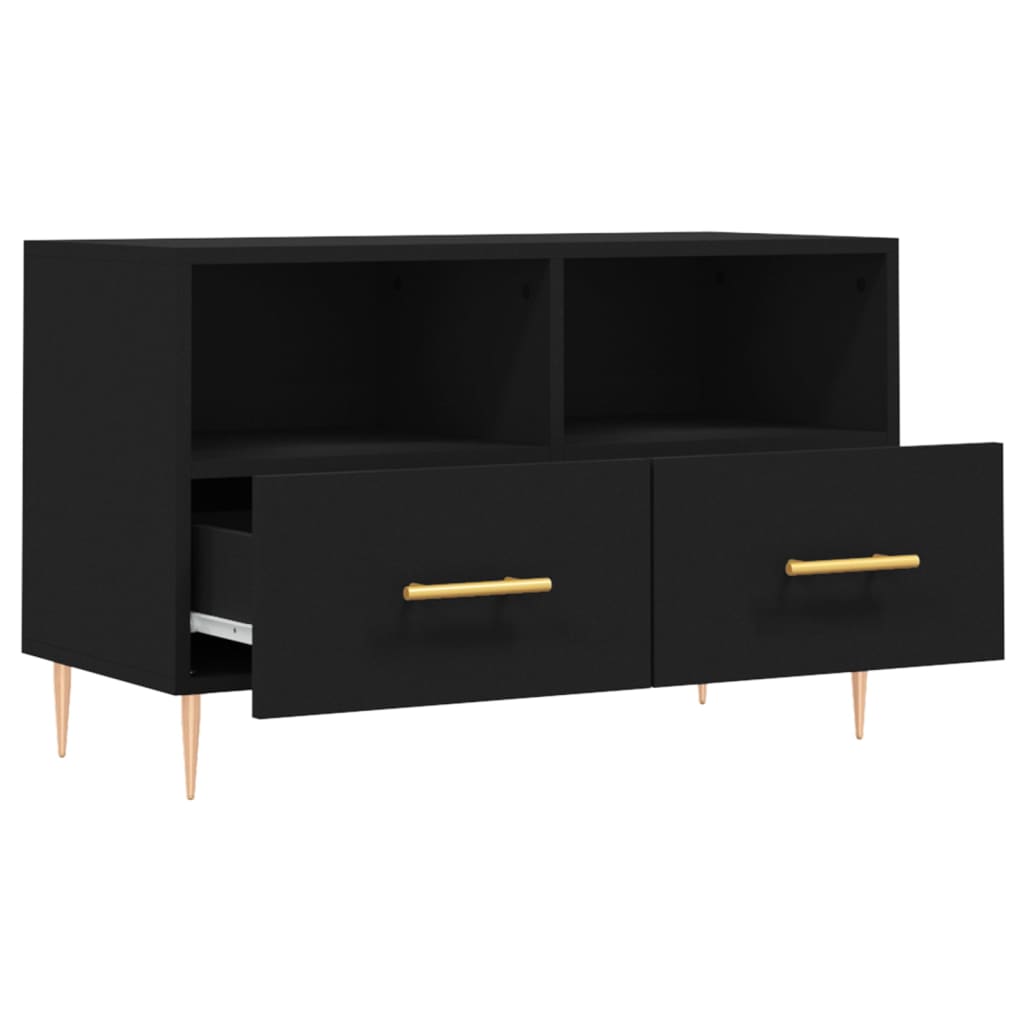 vidaXL Mueble para TV madera contrachapada negro 80x36x50 cm - Image 6