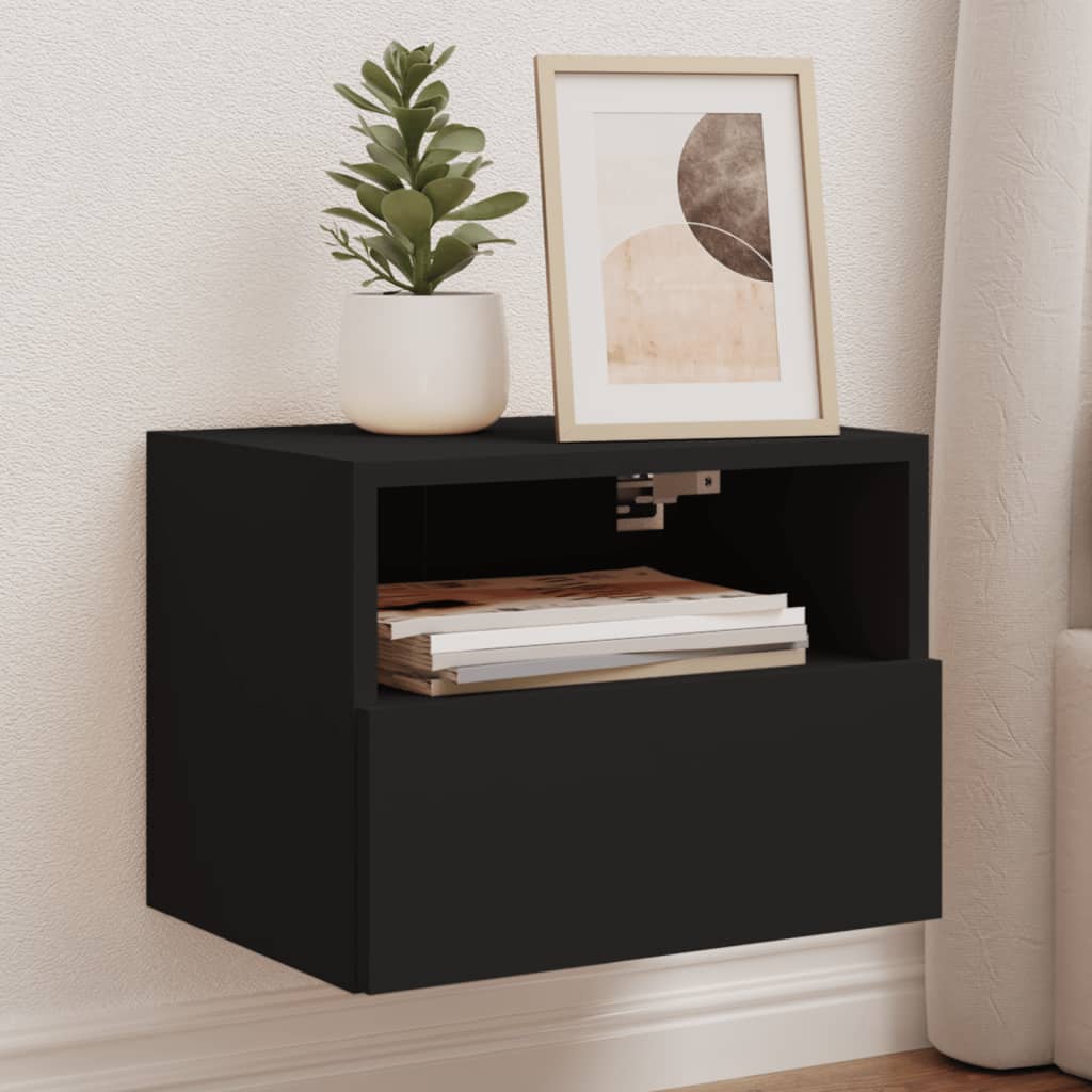 vidaXL Mueble de pared para TV madera de ingeniería negro 40x30x30 cm