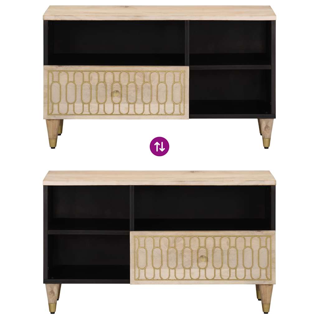 vidaXL Mueble de TV madera maciza de mango 80x33x46 cm - Image 6