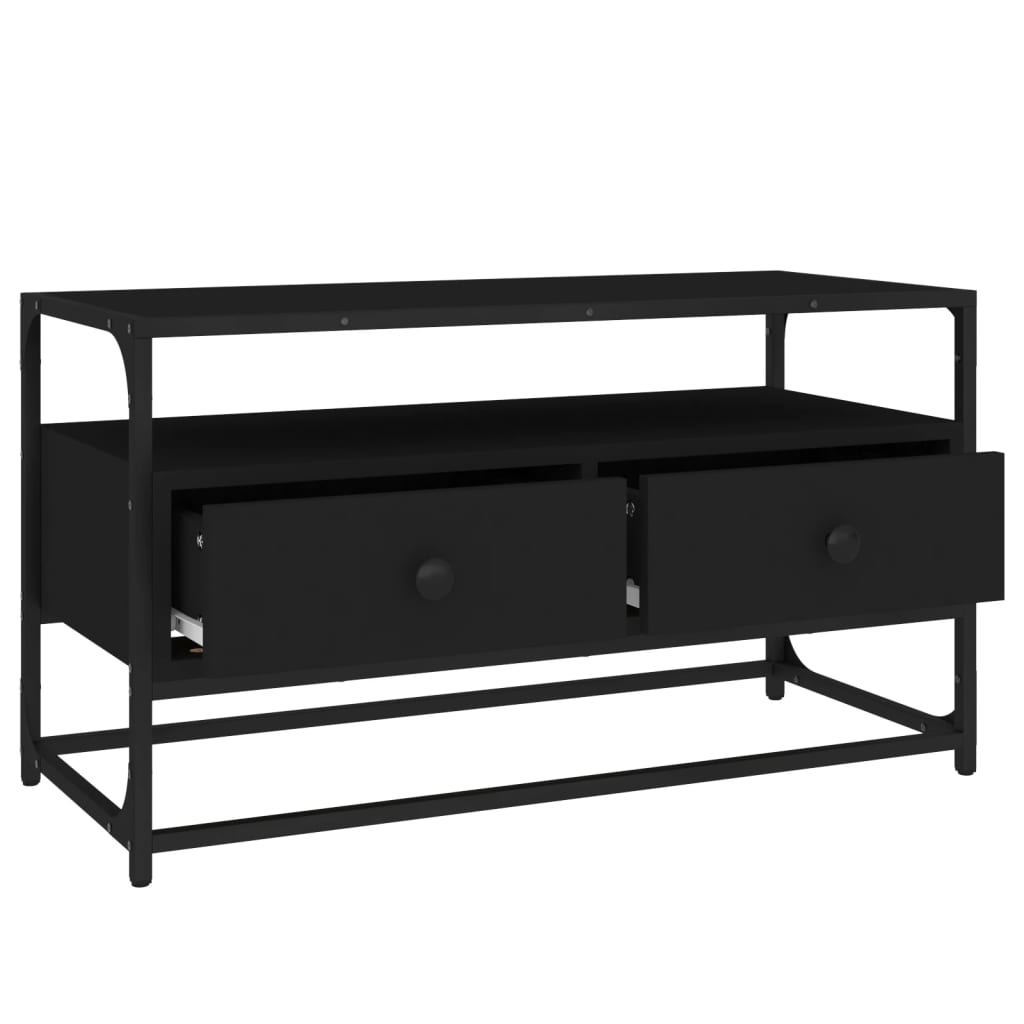 vidaXL Mueble para TV madera contrachapada negro 80x35x45 cm - Image 5
