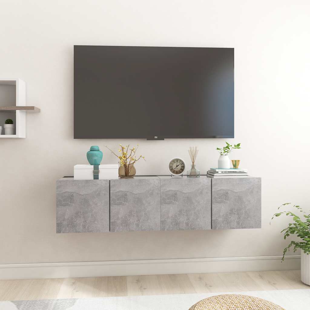 vidaXL Muebles de salón colgantes 2 unidades gris hormigón 60x30x30 cm
