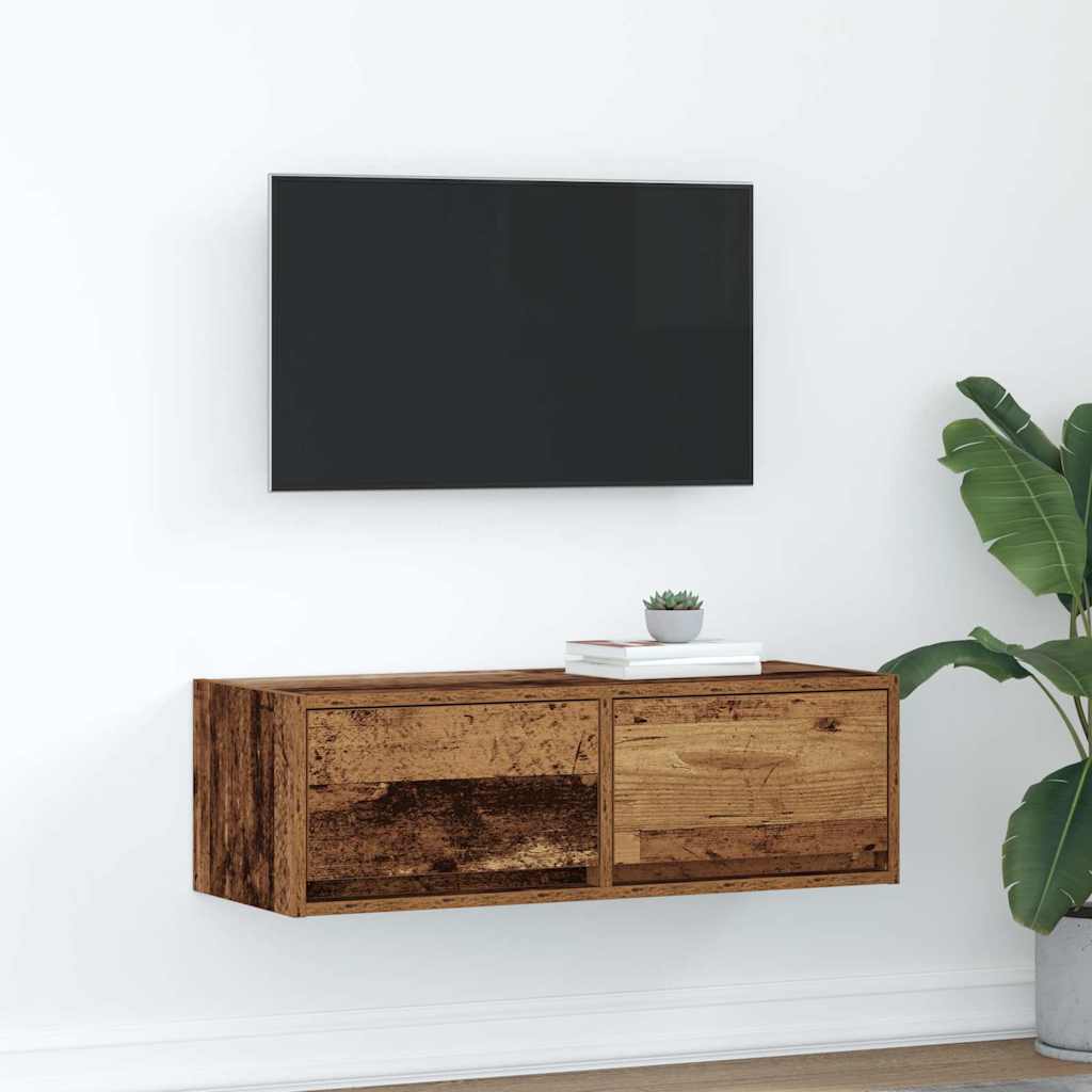 vidaXL Mueble para TV madera contrachapada envejecida 80x31x25,5 cm