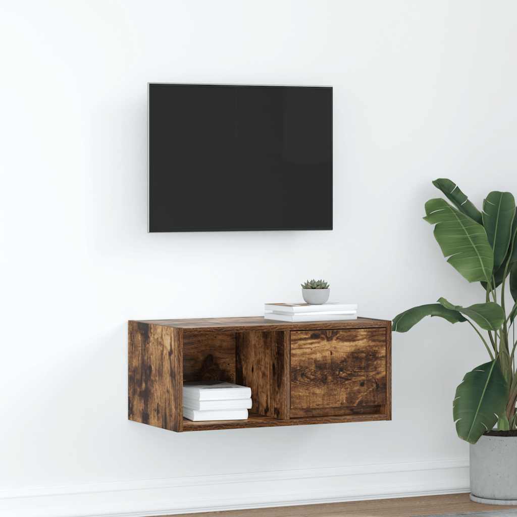 vidaXL Mueble para TV madera contrachapada roble ahumado 60x31x25,5 cm