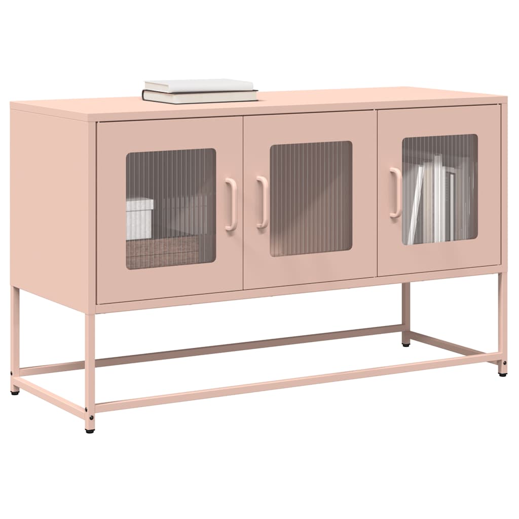 vidaXL Mueble para TV acero laminado en frío rosa 100,5x39x60,5 cm