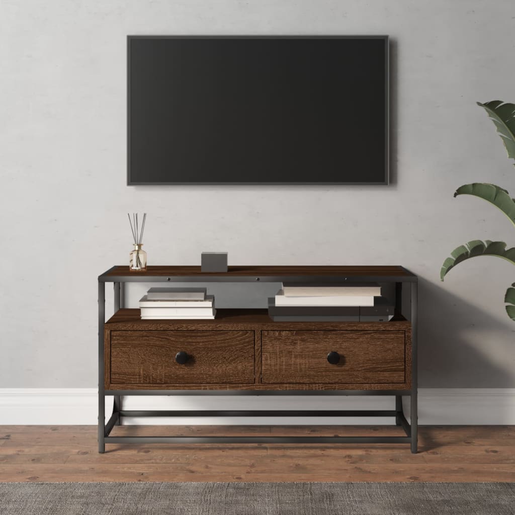 vidaXL Mueble para TV madera contrachapada roble marrón 80x35x45 cm