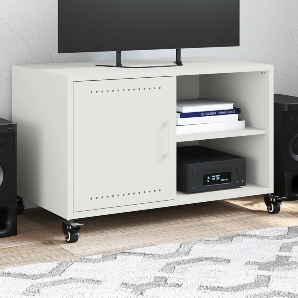 vidaXL Mueble de TV acero blanco 68x39x43,5 cm