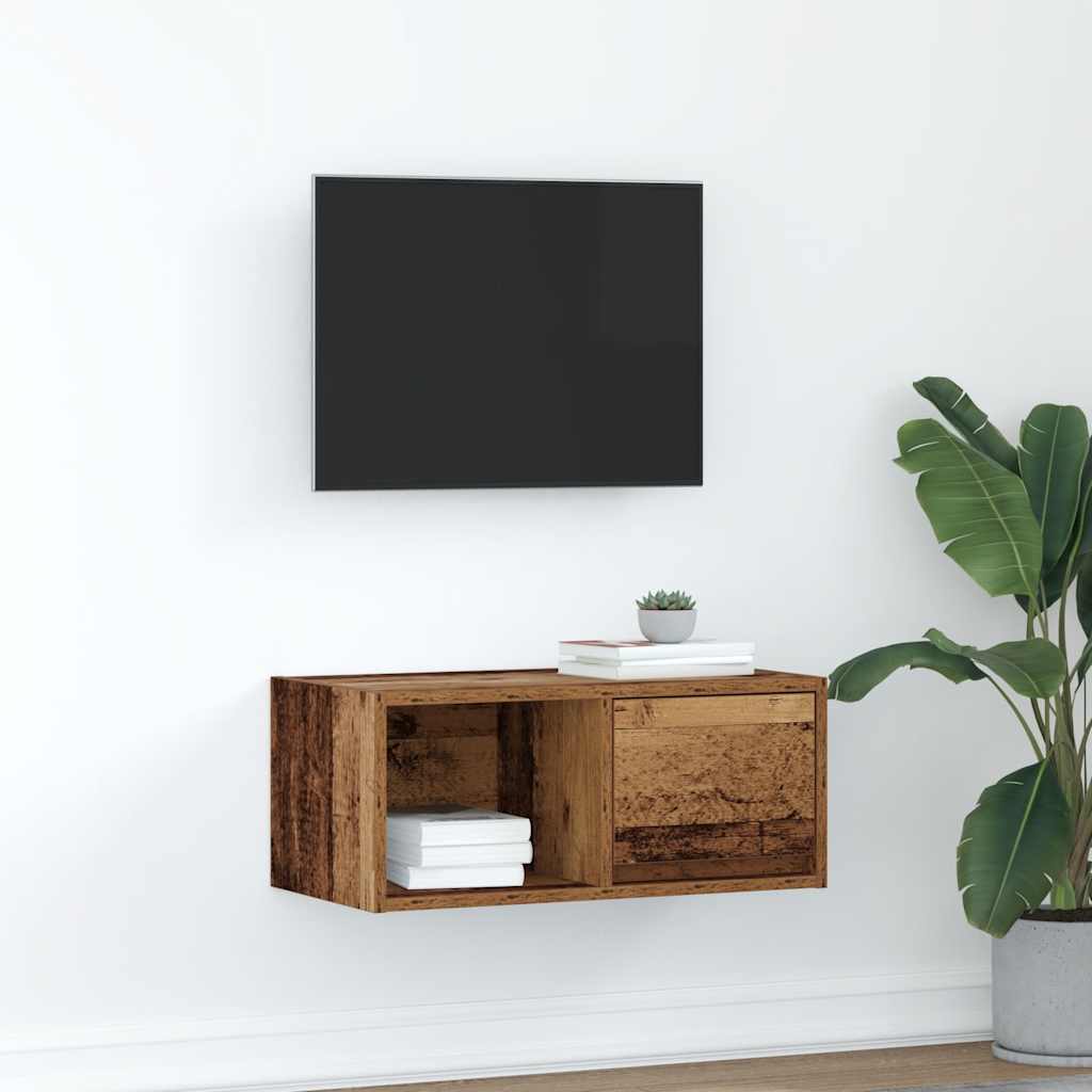 vidaXL Mueble para TV madera contrachapada envejecida 60x31x25,5 cm