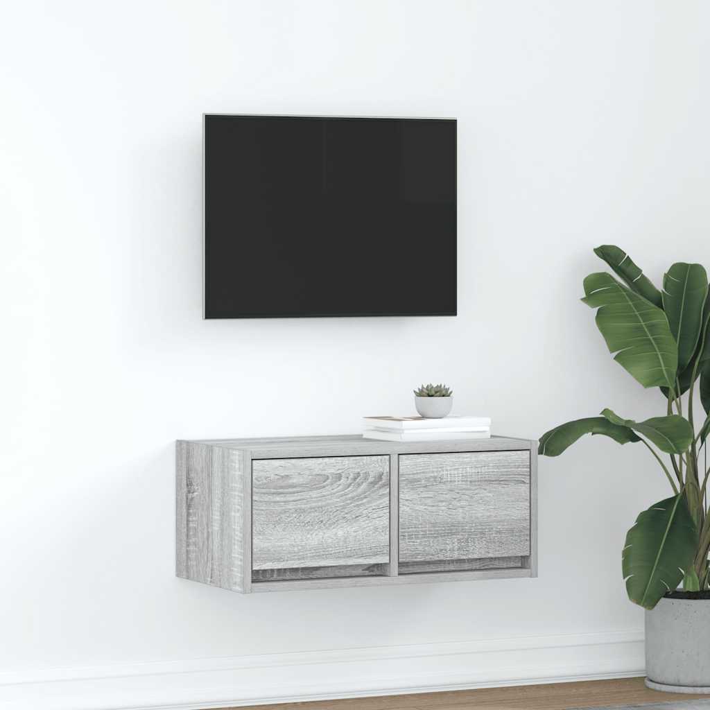 vidaXL Mueble de TV madera contrachapada gris Sonoma 60x31x25,5 cm