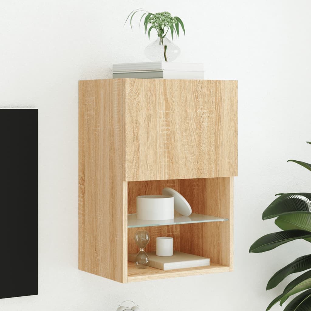 vidaXL Mueble para TV con luces LED roble Sonoma 40,5x30x60 cm