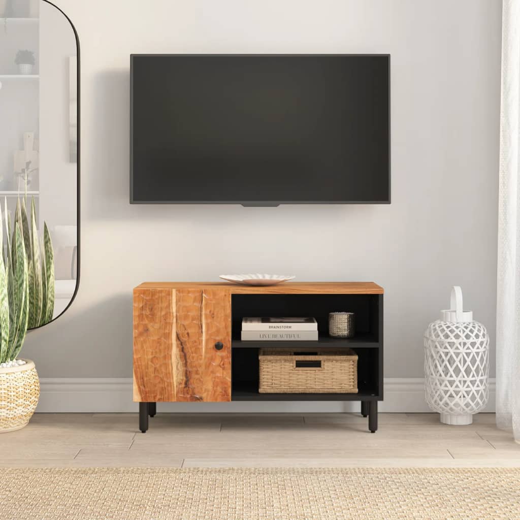 vidaXL Mueble de TV madera maciza de acacia 80x33x46 cm - Image 3