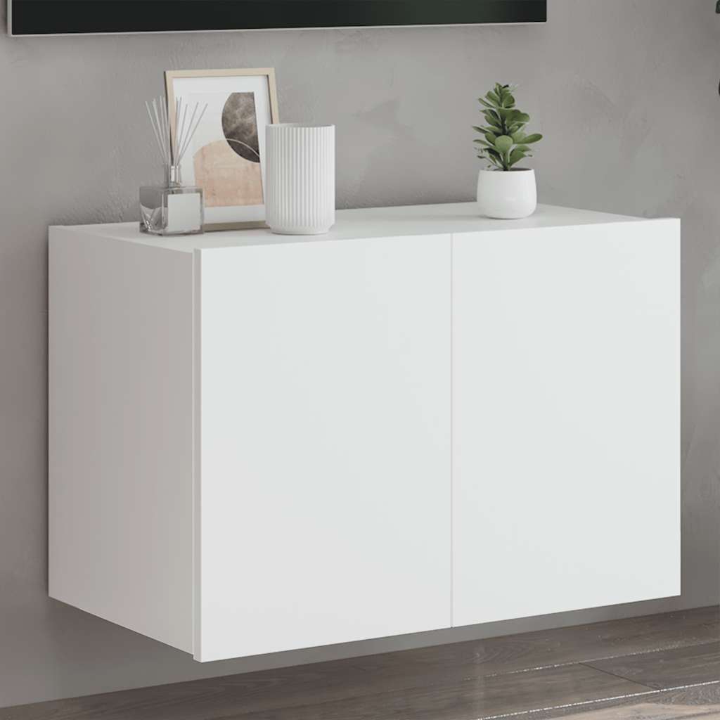 vidaXL Mueble de TV de pared con luces LED blanco 60x35x41 cm