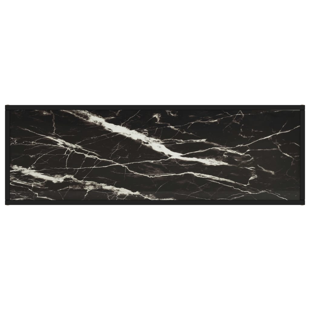 vidaXL Mueble para TV negro con vidrio de mármol negro 120x40x40 cm - Image 4