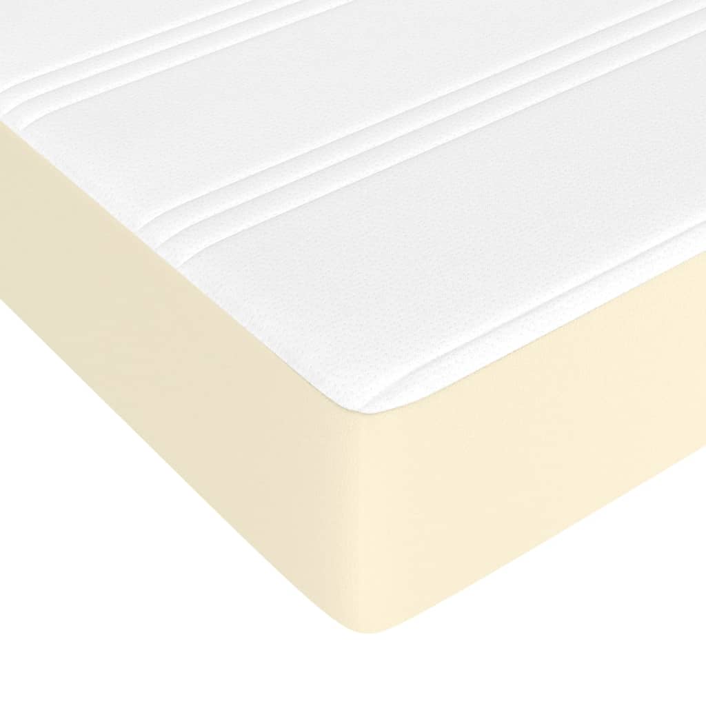 vidaXL Colchón de muelles ensacados cuero sintético crema 100x200x20cm - Image 5