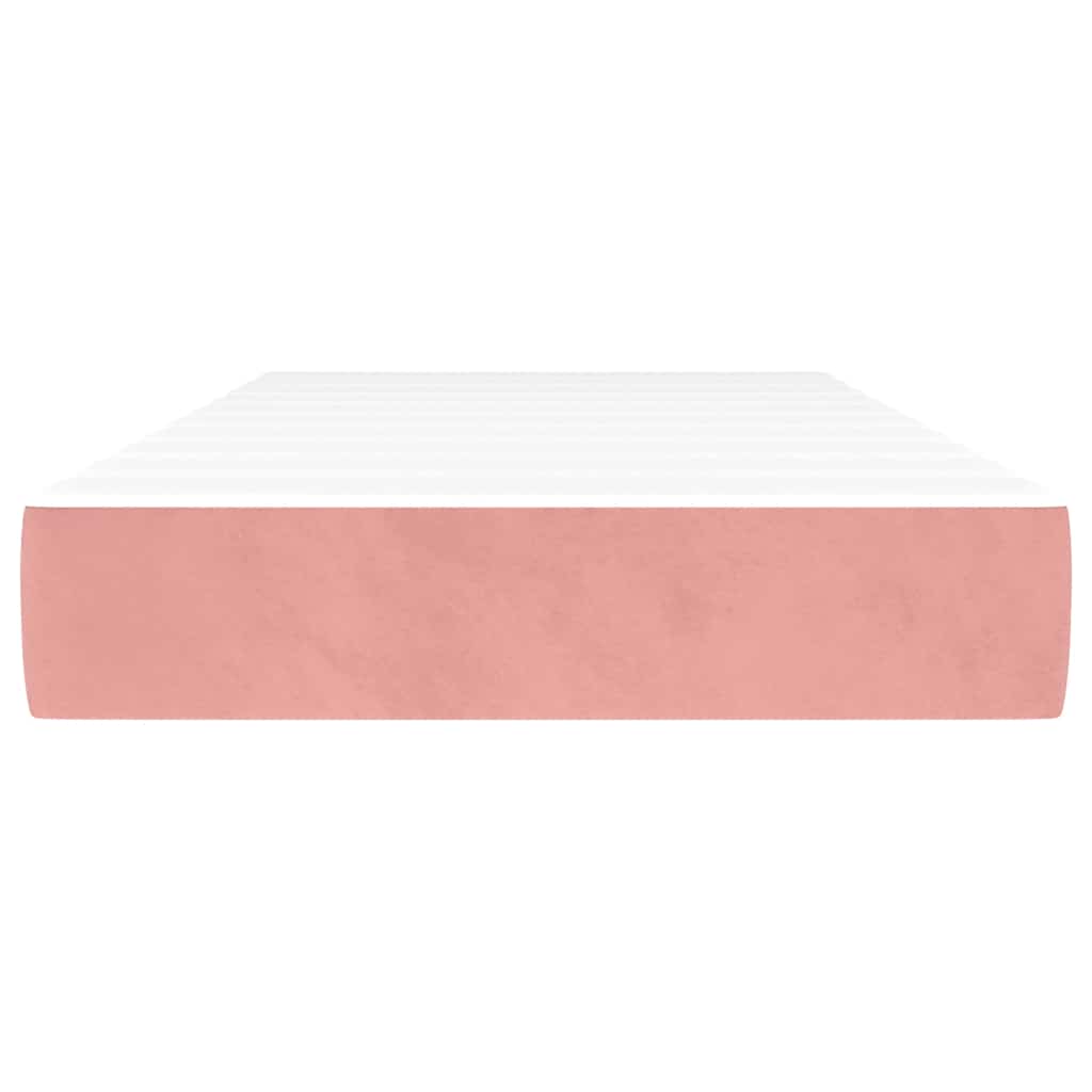 vidaXL Colchón de muelles ensacados terciopelo rosa 100x210x20 cm - Image 3