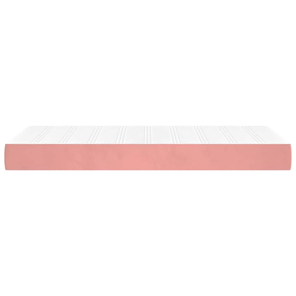 vidaXL Colchón de muelles ensacados terciopelo rosa 100x210x20 cm - Image 4