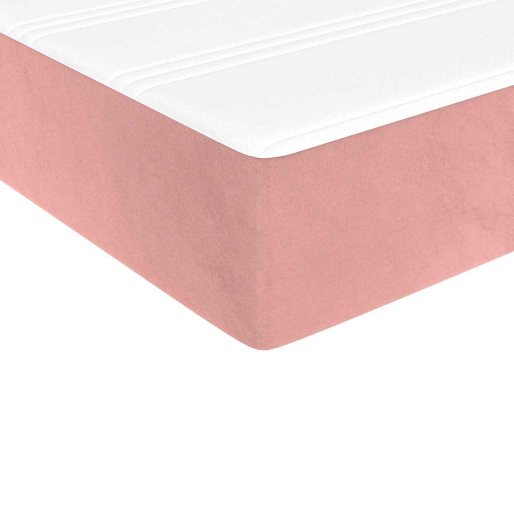 vidaXL Colchón de muelles ensacados terciopelo rosa 100x210x20 cm - Image 5