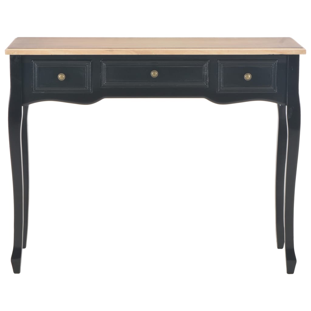 280046 vidaXL Dressing Console Table with 3 Drawers Black - Image 3