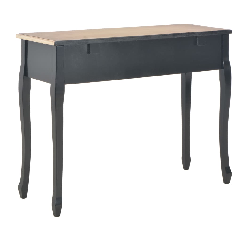 280046 vidaXL Dressing Console Table with 3 Drawers Black - Image 5