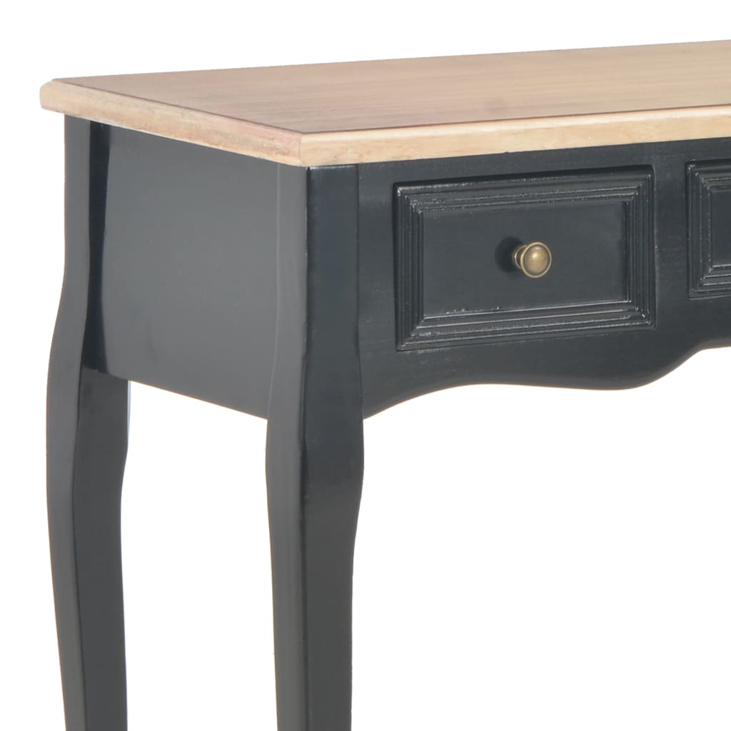 280046 vidaXL Dressing Console Table with 3 Drawers Black - Image 6