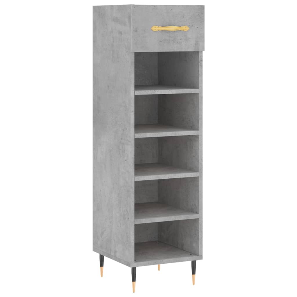 vidaXL Zapatero madera de ingeniería gris hormigón 30x35x105 cm - Image 2