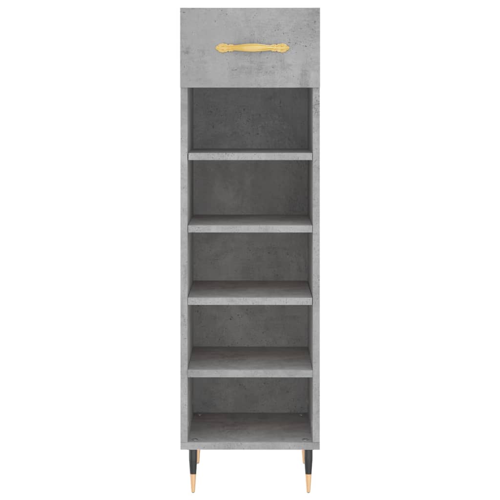 vidaXL Zapatero madera de ingeniería gris hormigón 30x35x105 cm - Image 6