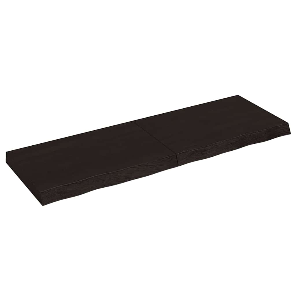 vidaXL Tablero mesa madera roble tratada marrón oscuro 120x40x(2-6) cm
