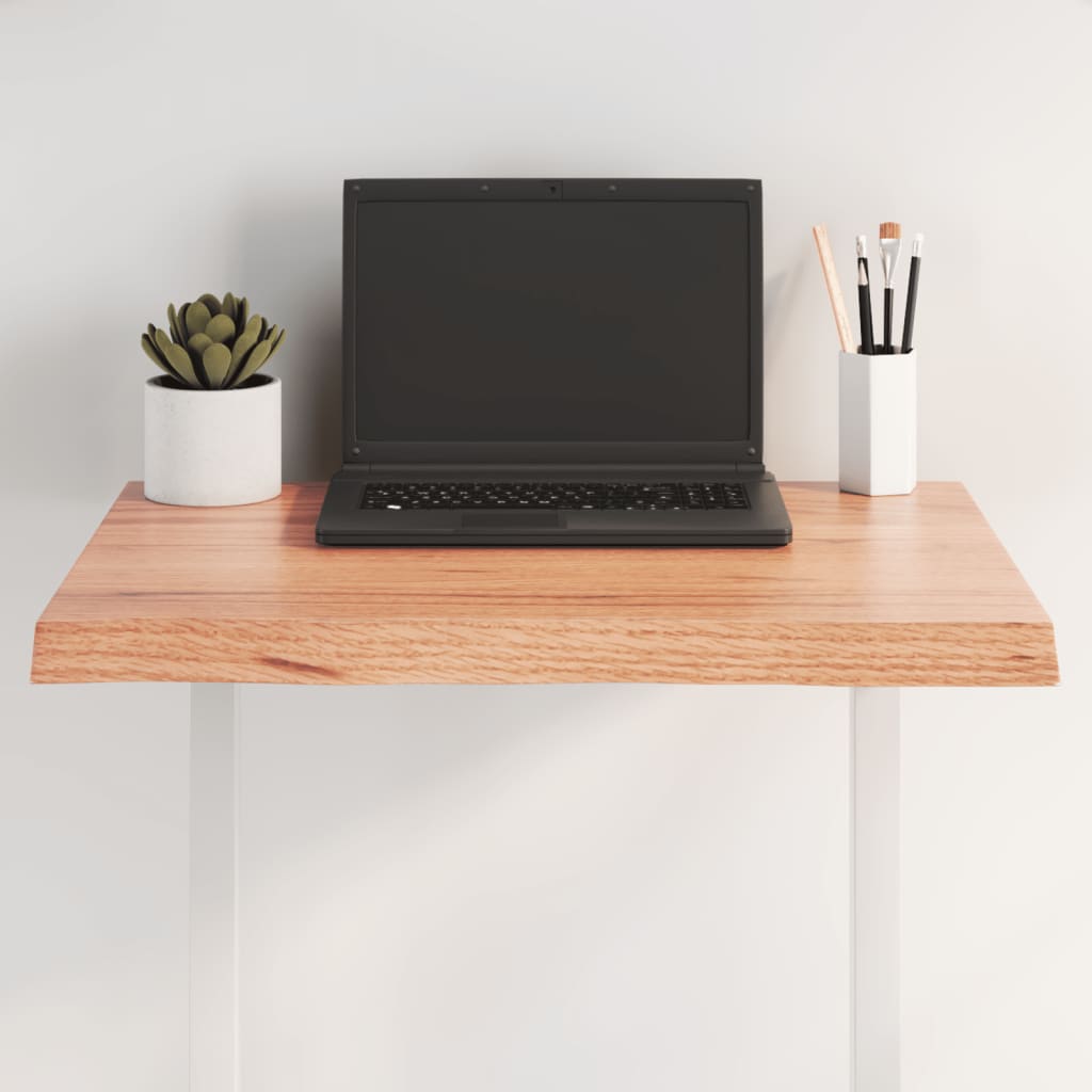 vidaXL Tablero mesa madera tratada borde natural marrón 60x60x(2-4) cm
