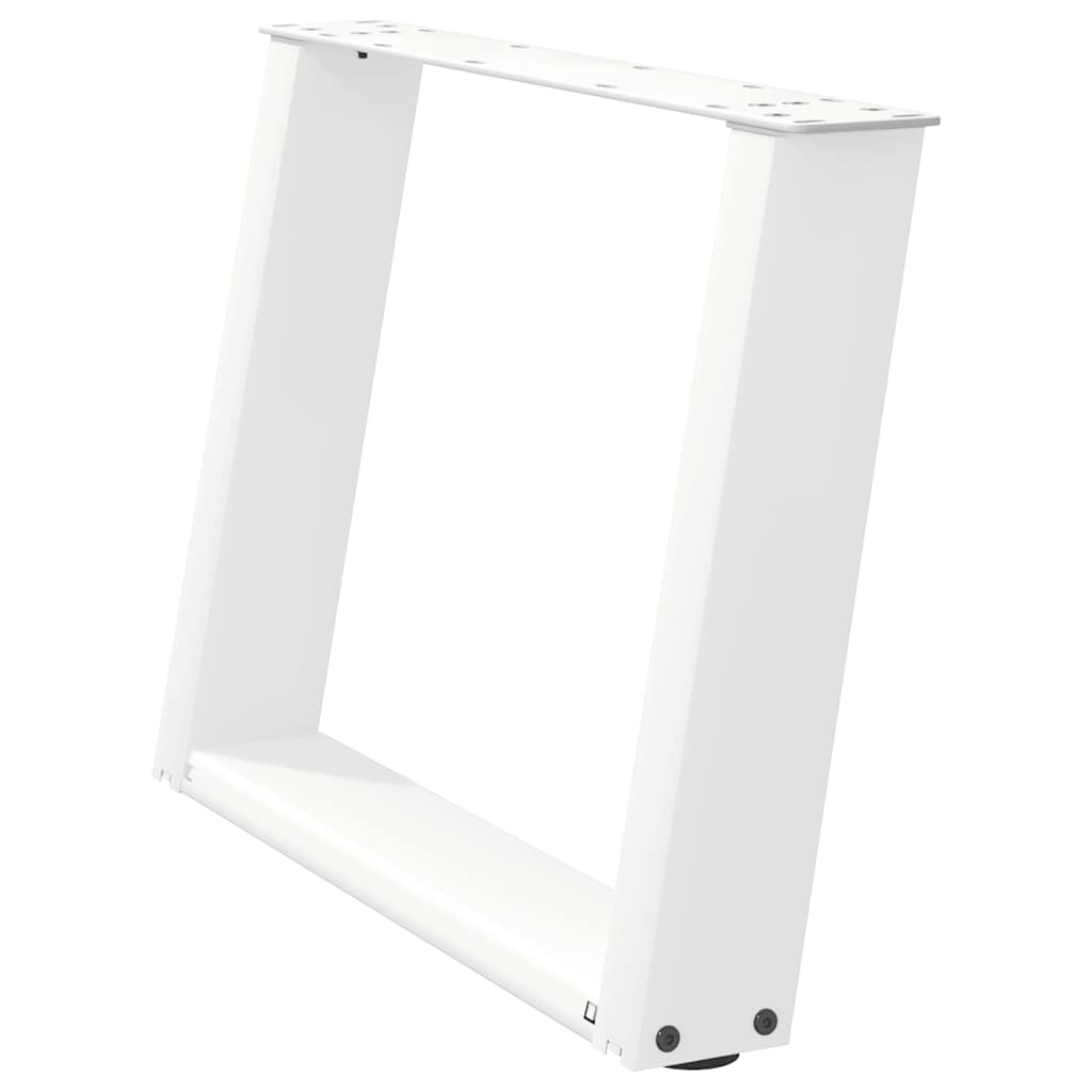 vidaXL Patas para mesa de centro en forma de U (2 unidades), color blanco, 70 x (42-43) cm, acero - Image 4