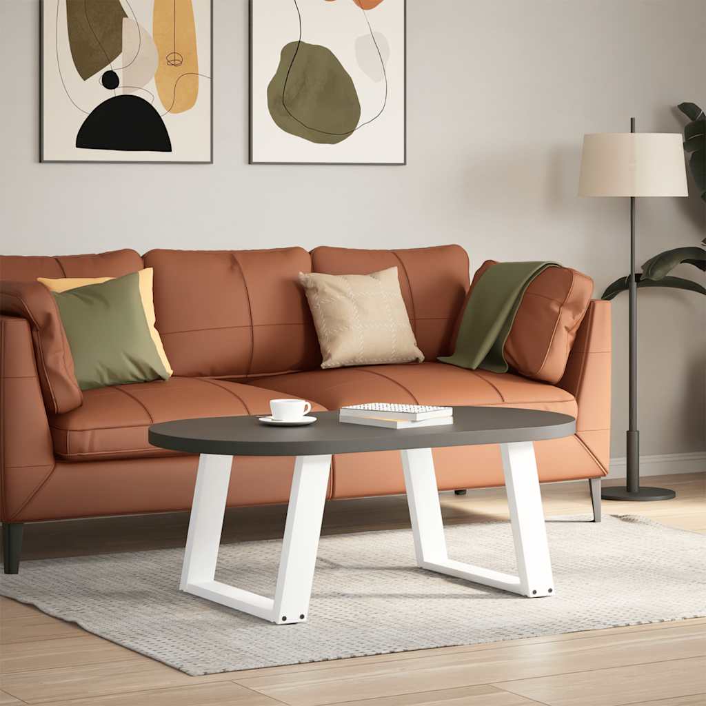vidaXL Patas para mesa de centro en forma de U (2 unidades), color blanco, 70 x (42-43) cm, acero - Image 3