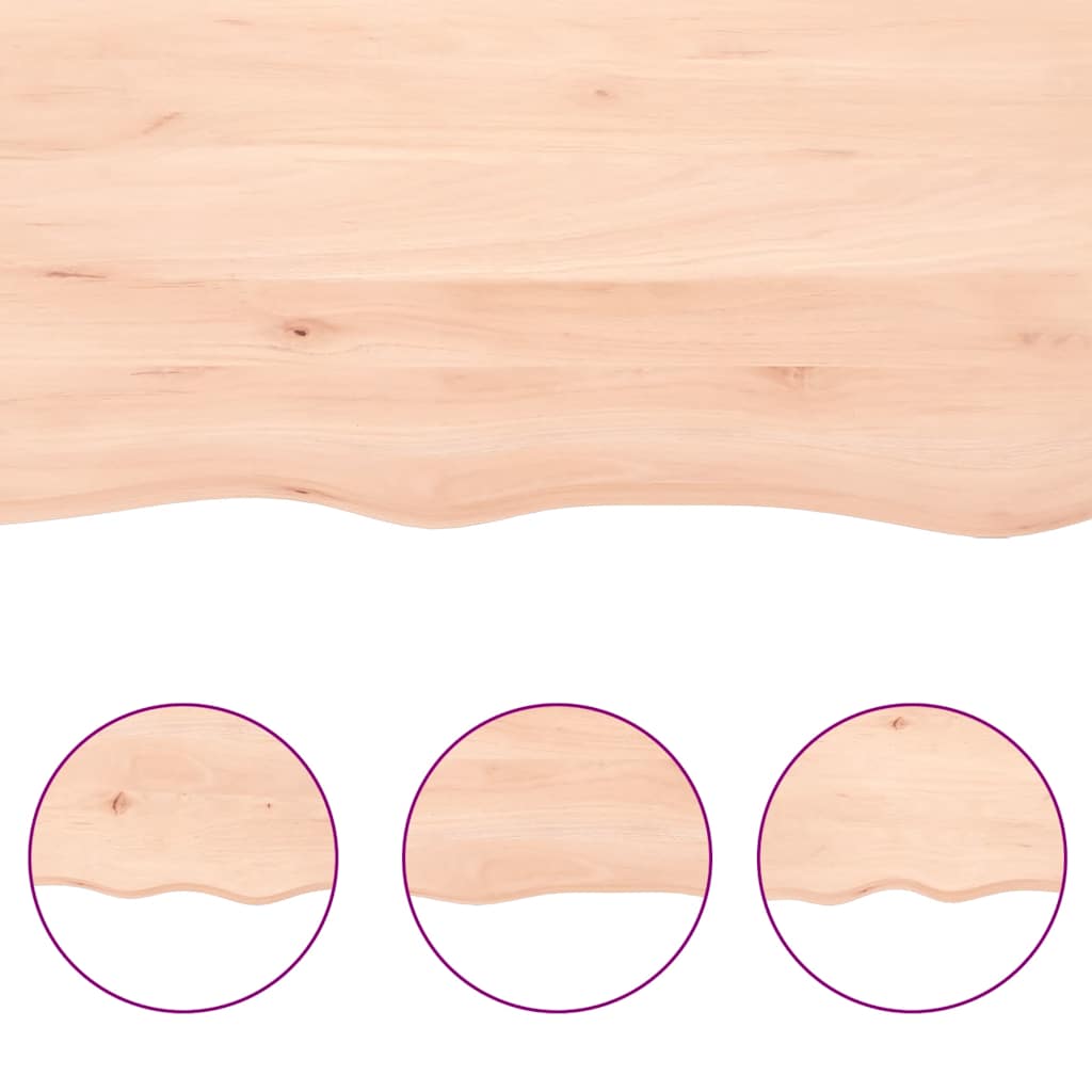 vidaXL Tablero de mesa madera maciza borde natural 120x40x(2-4) cm - Image 5