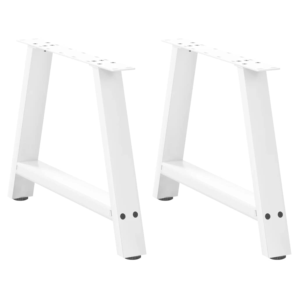 vidaXL Patas para mesa de centro en forma de A (2 unidades), color blanco, 70 x (42-43) cm, acero