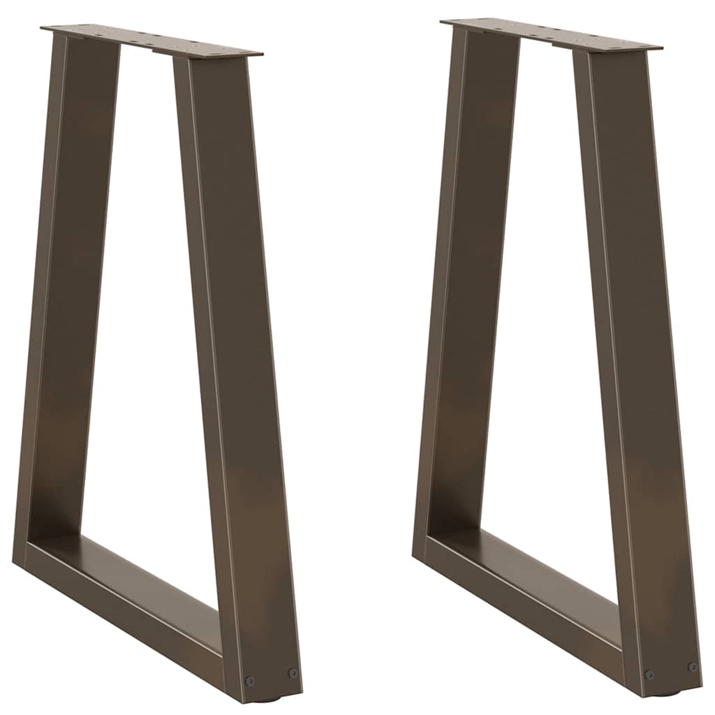 vidaXL Patas para mesa de comedor en forma de V (2 unidades, acero natural, 60 x 72-73,3 cm)