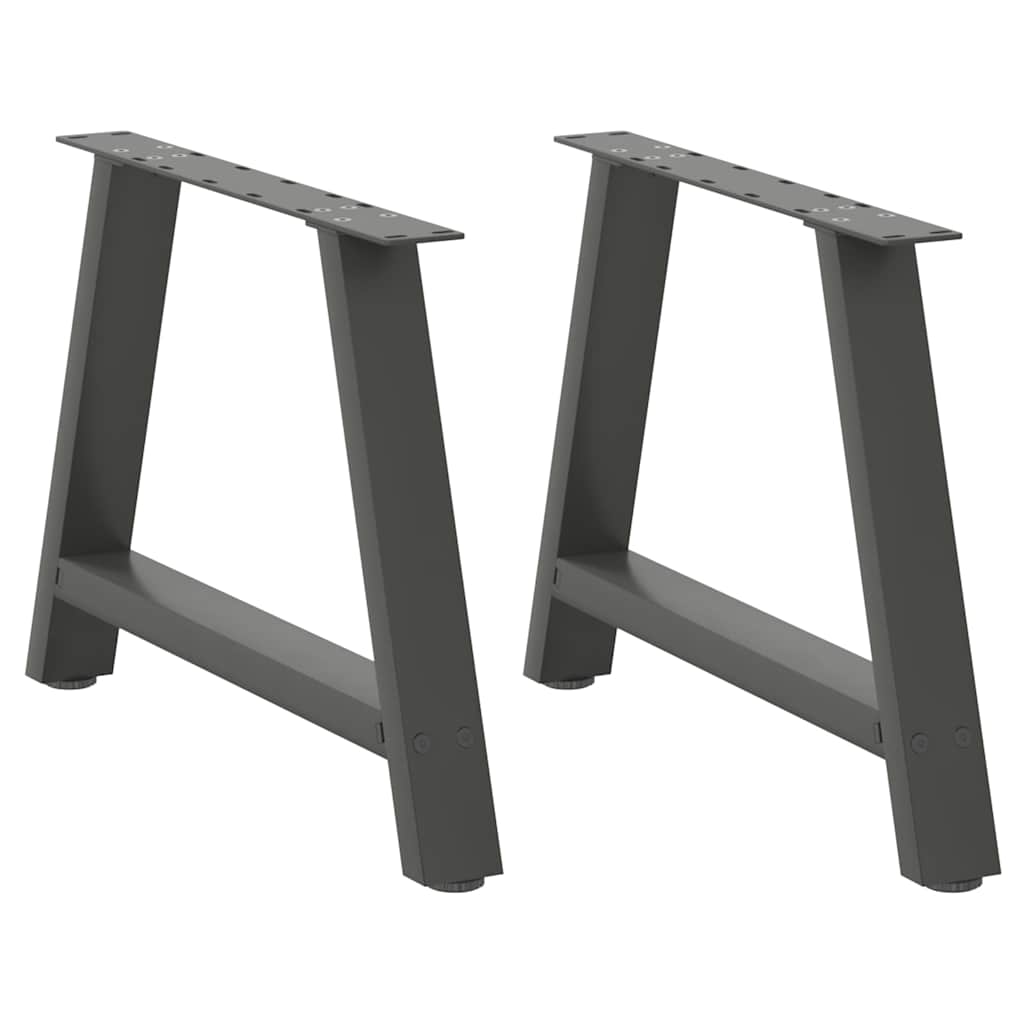 vidaXL Patas para mesa de centro en forma de A (2 unidades), antracita, 70 x (42-43) cm, acero