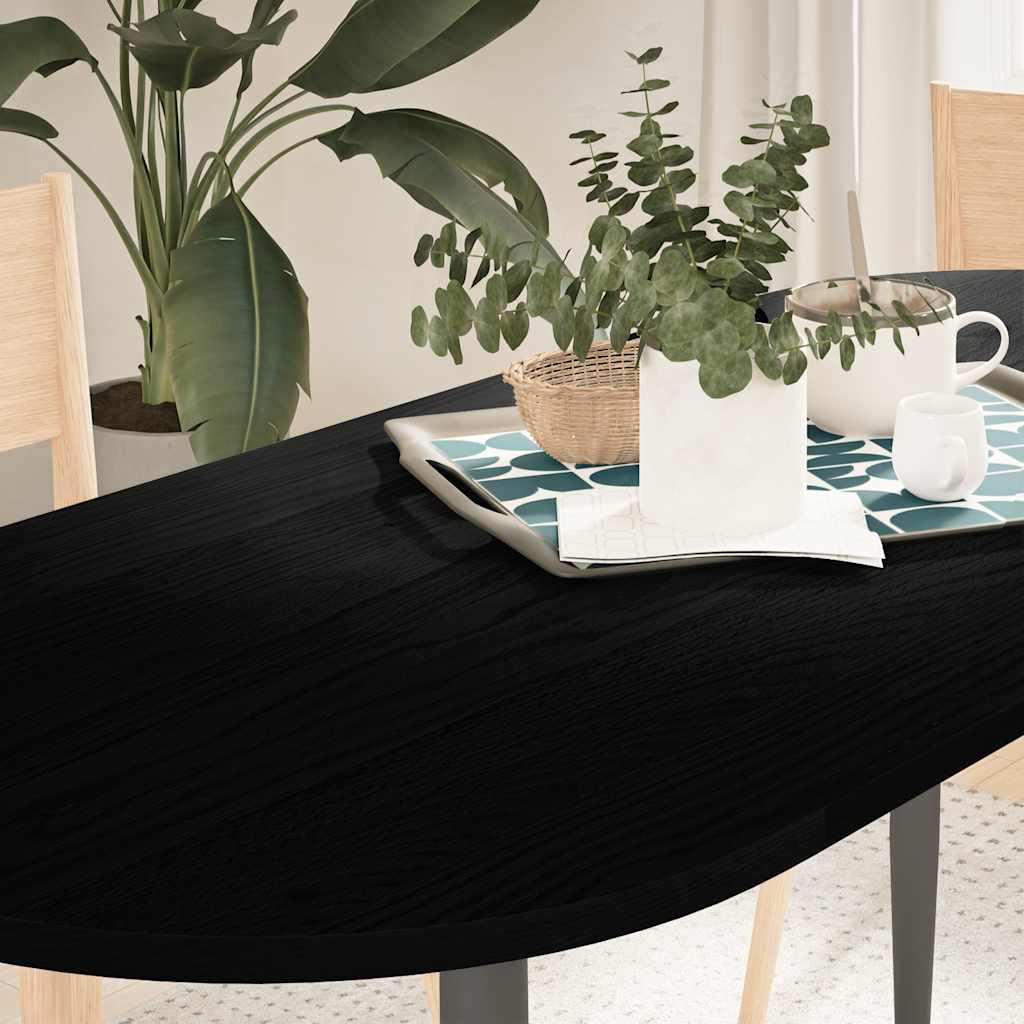 vidaXL Tablero de mesa ovalado madera maciza de roble 140x60x2 cm
