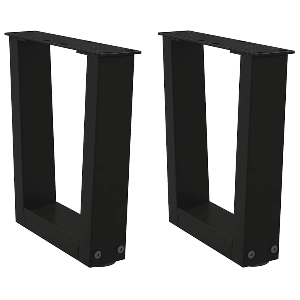 vidaXL Patas para mesa de centro en forma de V (2 unidades), color negro, 30 x (30-31,3) cm, acero