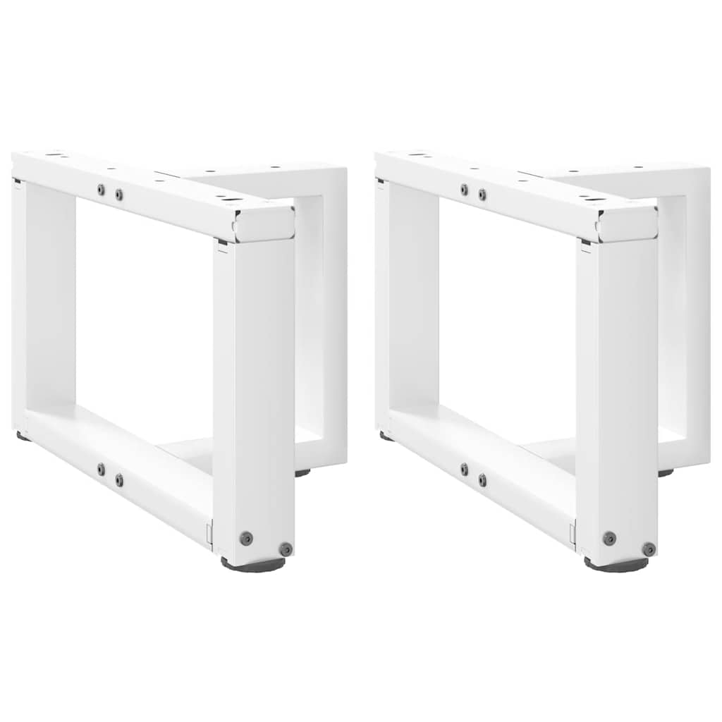 vidaXL Patas para mesa de centro en forma de T (2 unidades), color blanco, 50 x 25 x (30-31) cm, acero