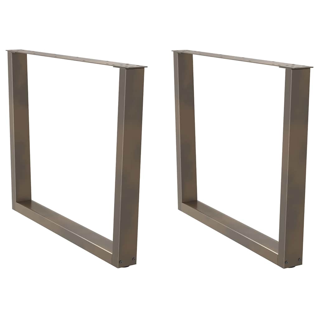 vidaXL Patas para mesa de comedor en forma de V (2 unidades, acero natural, 100 x 72-73,3 cm)