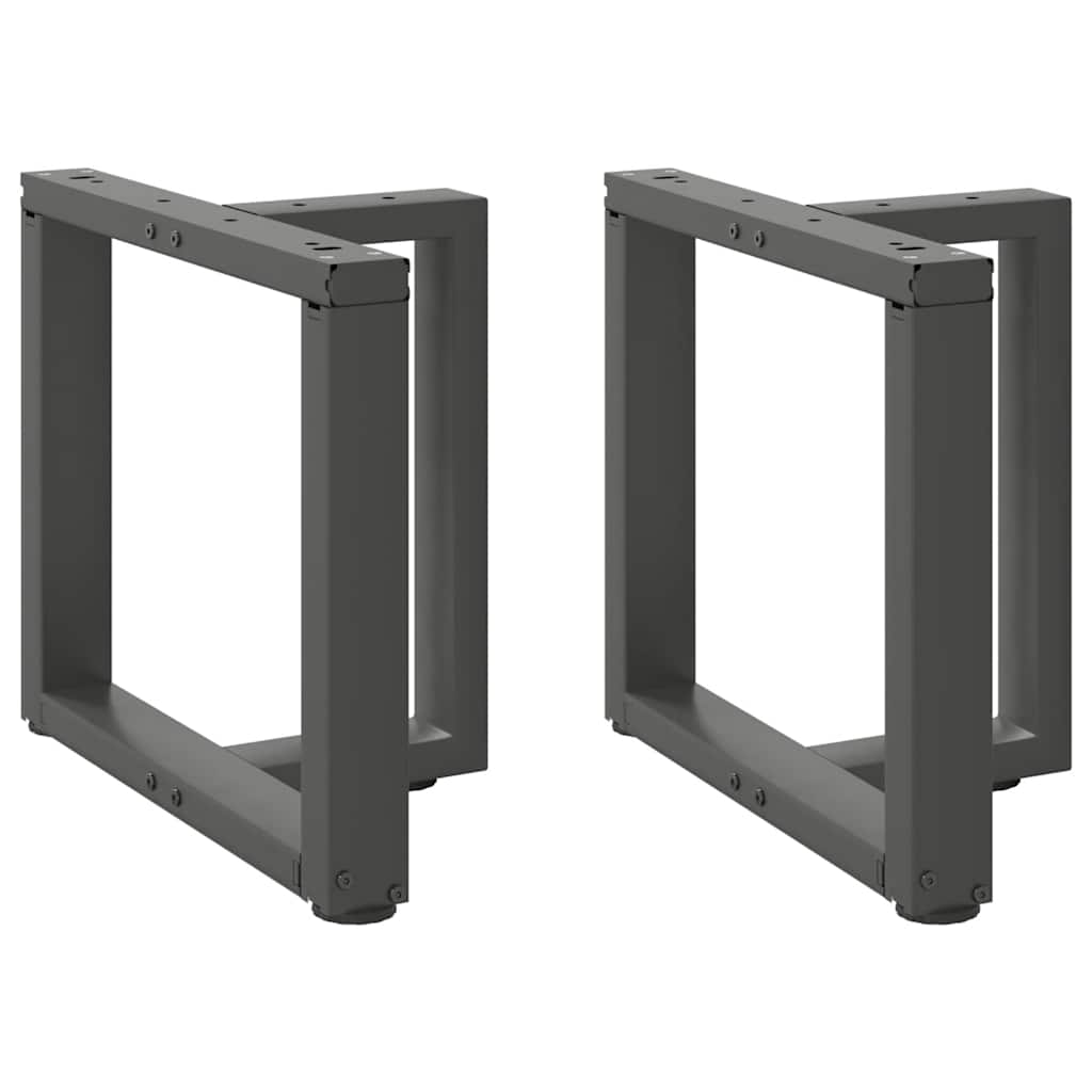 vidaXL Patas para mesa de centro en forma de T (2 unidades), antracita, 50 x 25 x (42-43) cm, acero