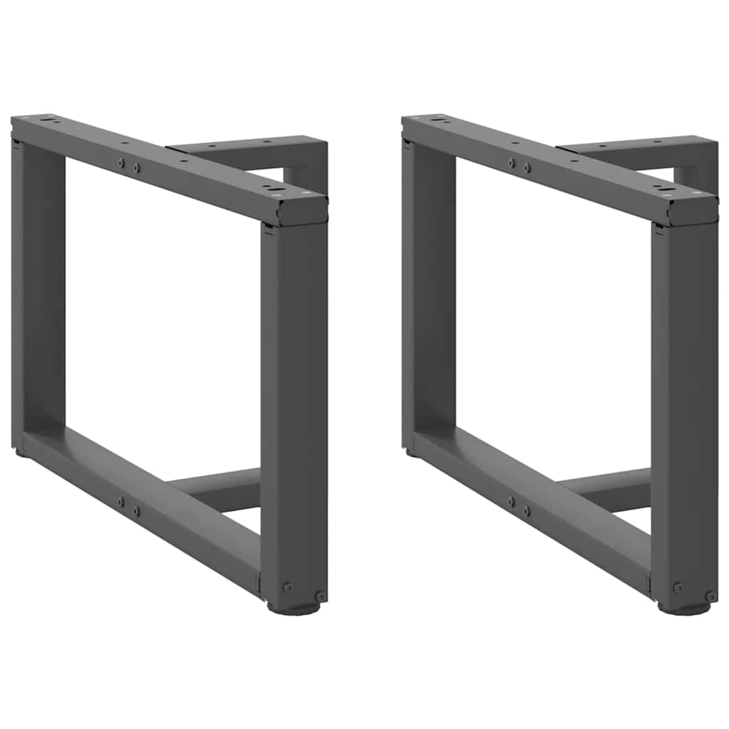 vidaXL Patas para mesa de centro en forma de T (2 unidades), antracita, 60 x 25 x (42-43) cm, acero