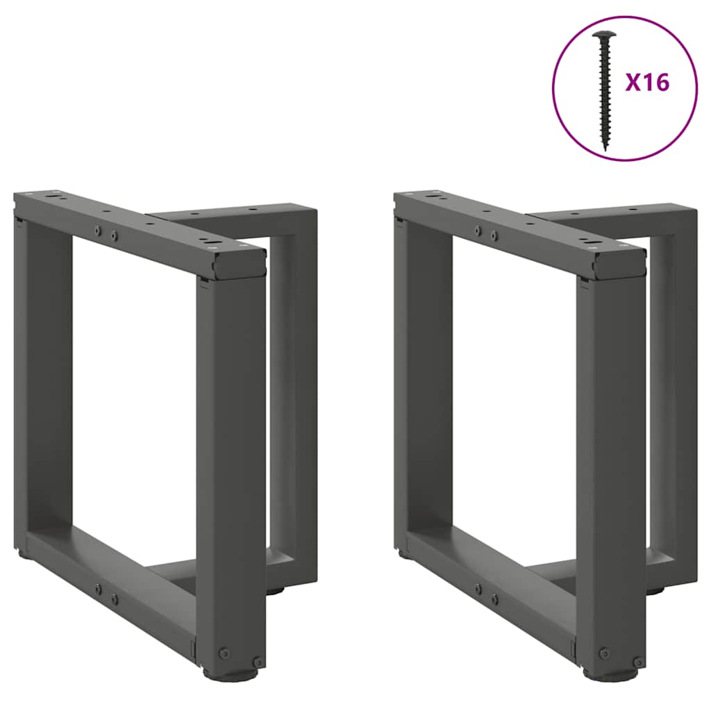 vidaXL Patas para mesa de centro en forma de T (2 unidades), antracita, 50 x 25 x (42-43) cm, acero - Image 3