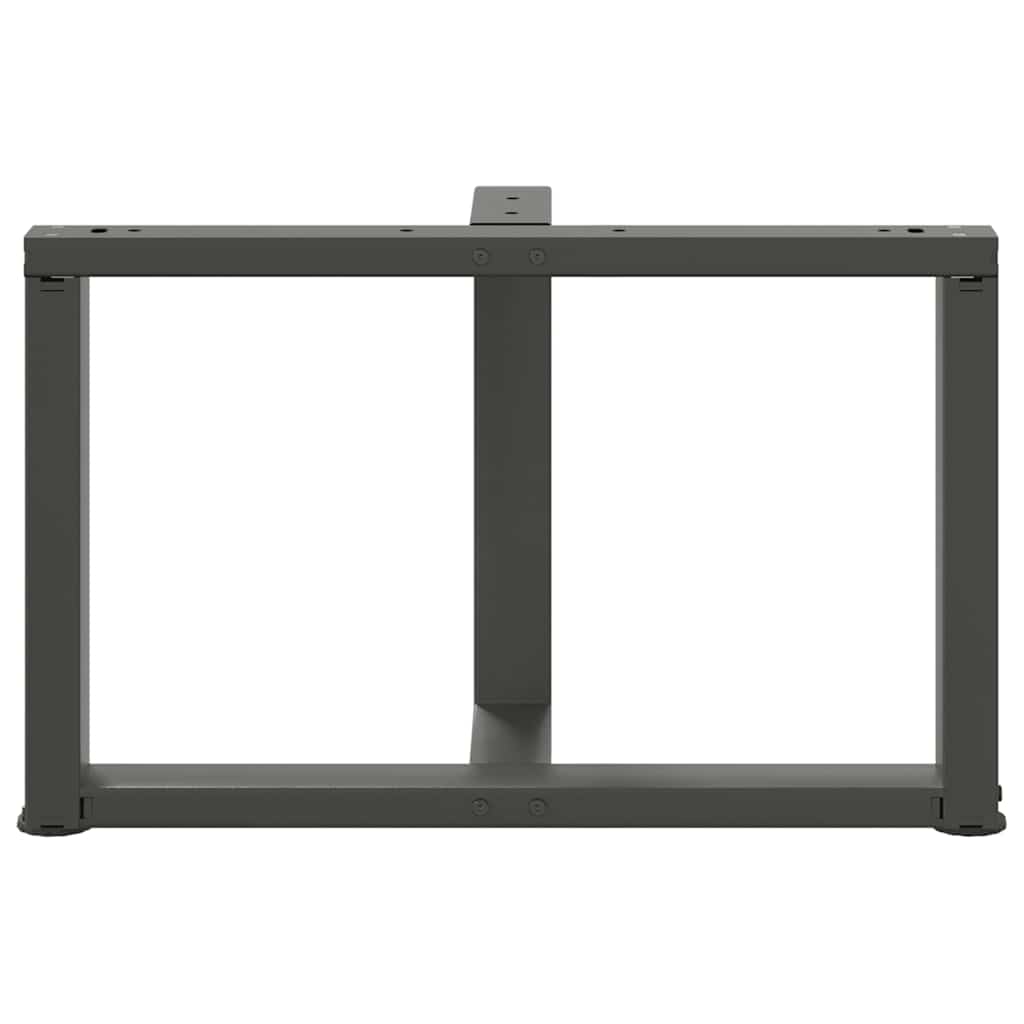 vidaXL Patas para mesa de centro en forma de T (2 unidades), antracita, 60 x 25 x (42-43) cm, acero - Image 6
